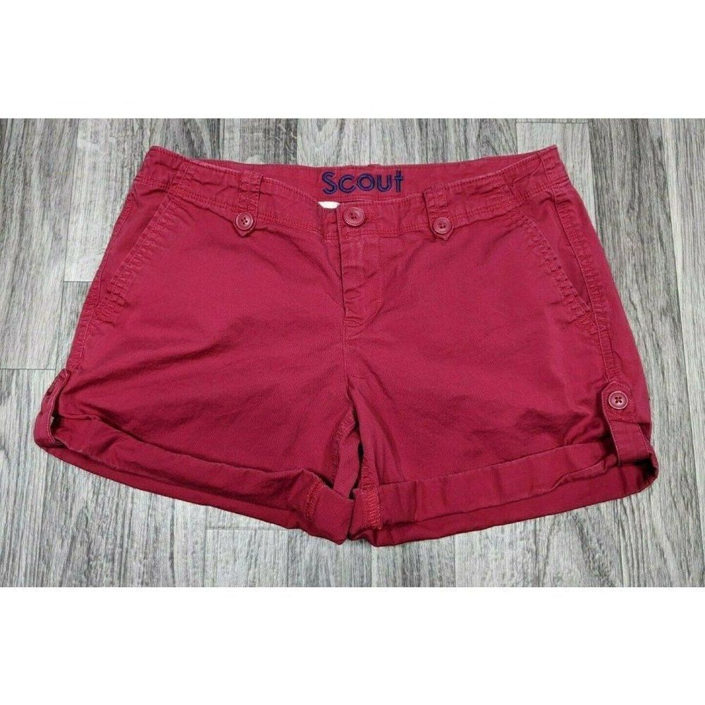 (3/$27) Delias‎ Juniors Size 5 / 6 Scout Pink Cuffed Roll Tab Shorts